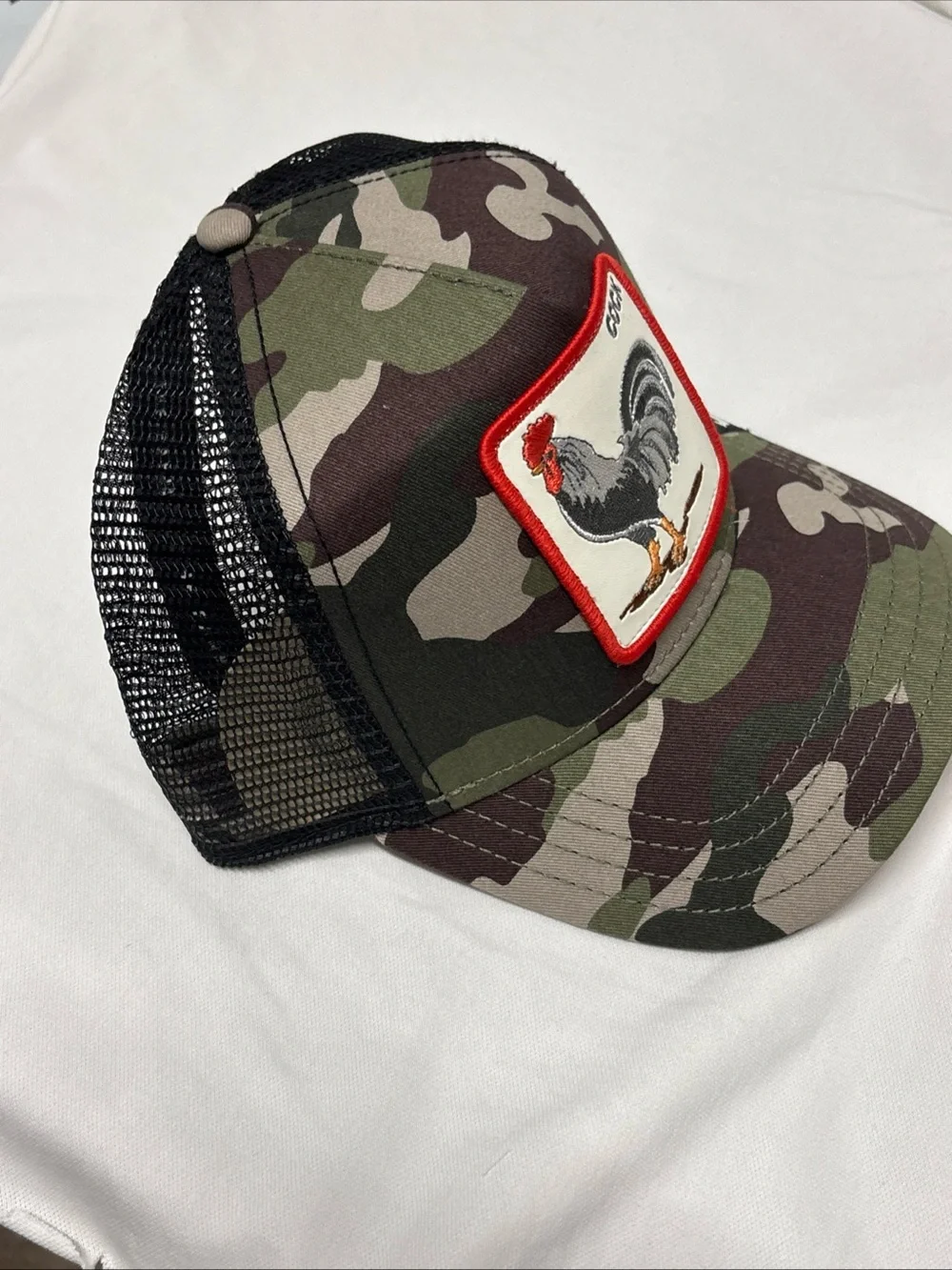 Camo Goorin Bro’s Rooster patch Trucker Hat - Green
